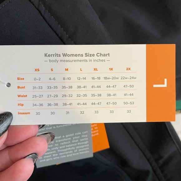 Kerrits Women L Black Cascade Waterproof Pants Pockets Full Leg Zip Equestrian - Picture 14 of 16